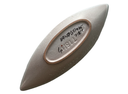 MCM VINTAGE RUSCHA KERAMIK CIGAR SHAPED DISH in DOMINO DECOR WEST GERMAN POTTERY FORM #718/1