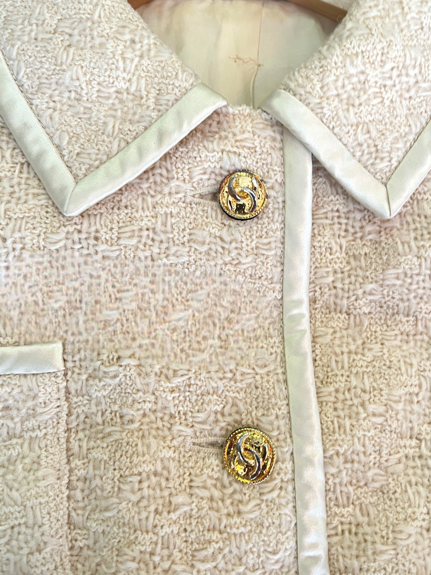ALUDE SELECT】gold no color tweed jacket （2color