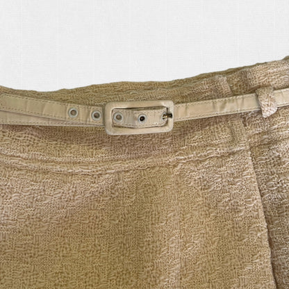 AUCKIE SANFT LINTON CREAM TWEED JACKET & SKIRT SET & DOUBLE CC GOLD BUTTONS