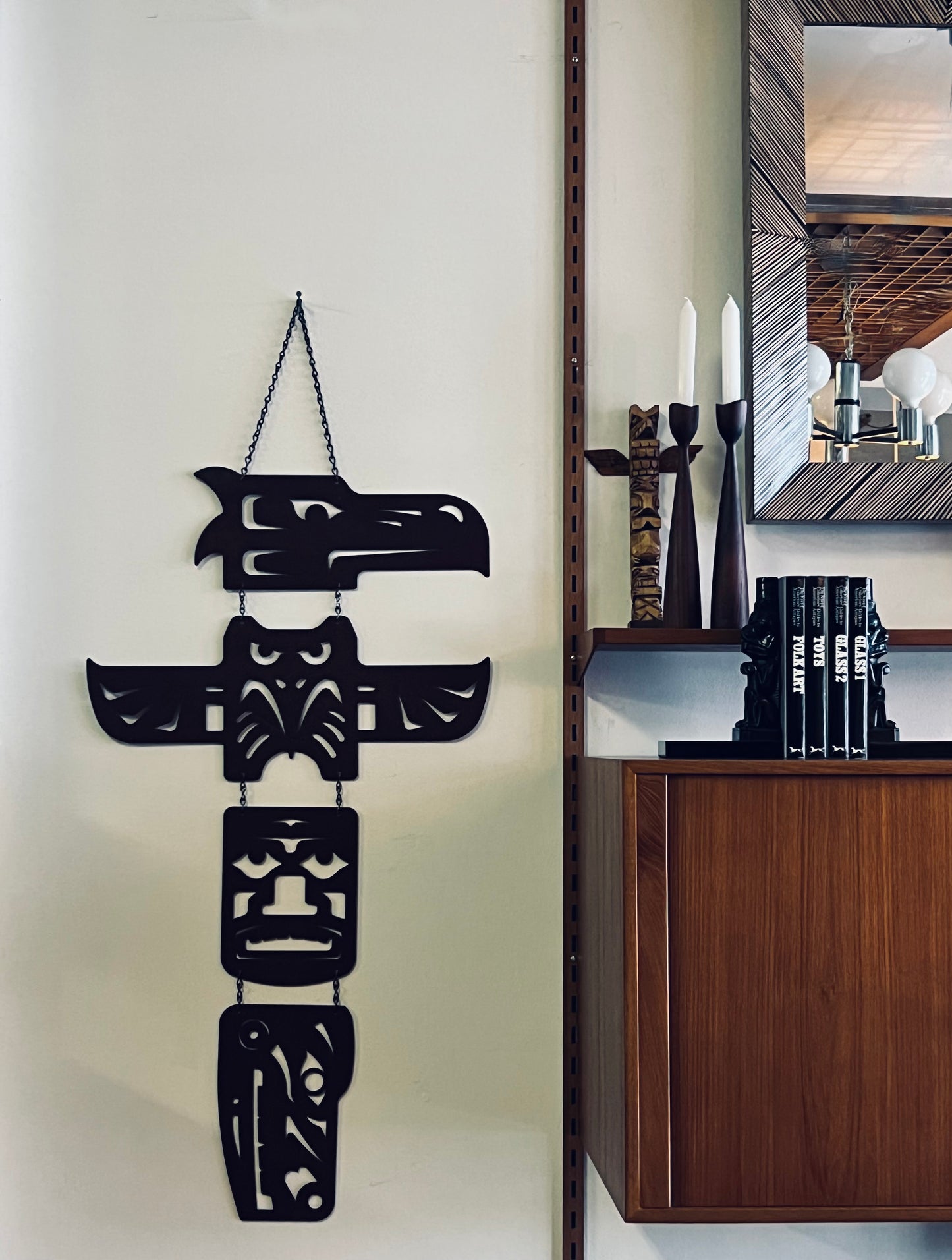 HANGING CUT METAL TOTEMIC ART