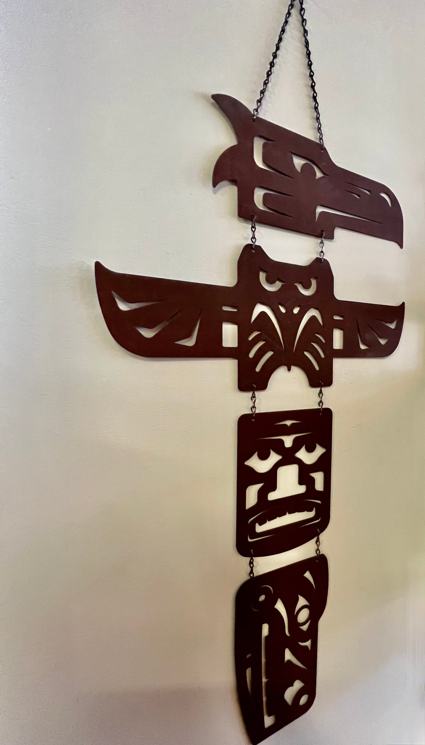 HANGING CUT METAL TOTEMIC ART