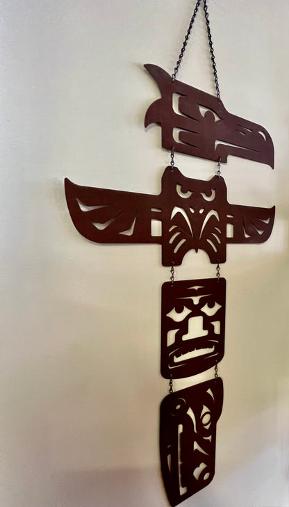 HANGING CUT METAL TOTEMIC ART