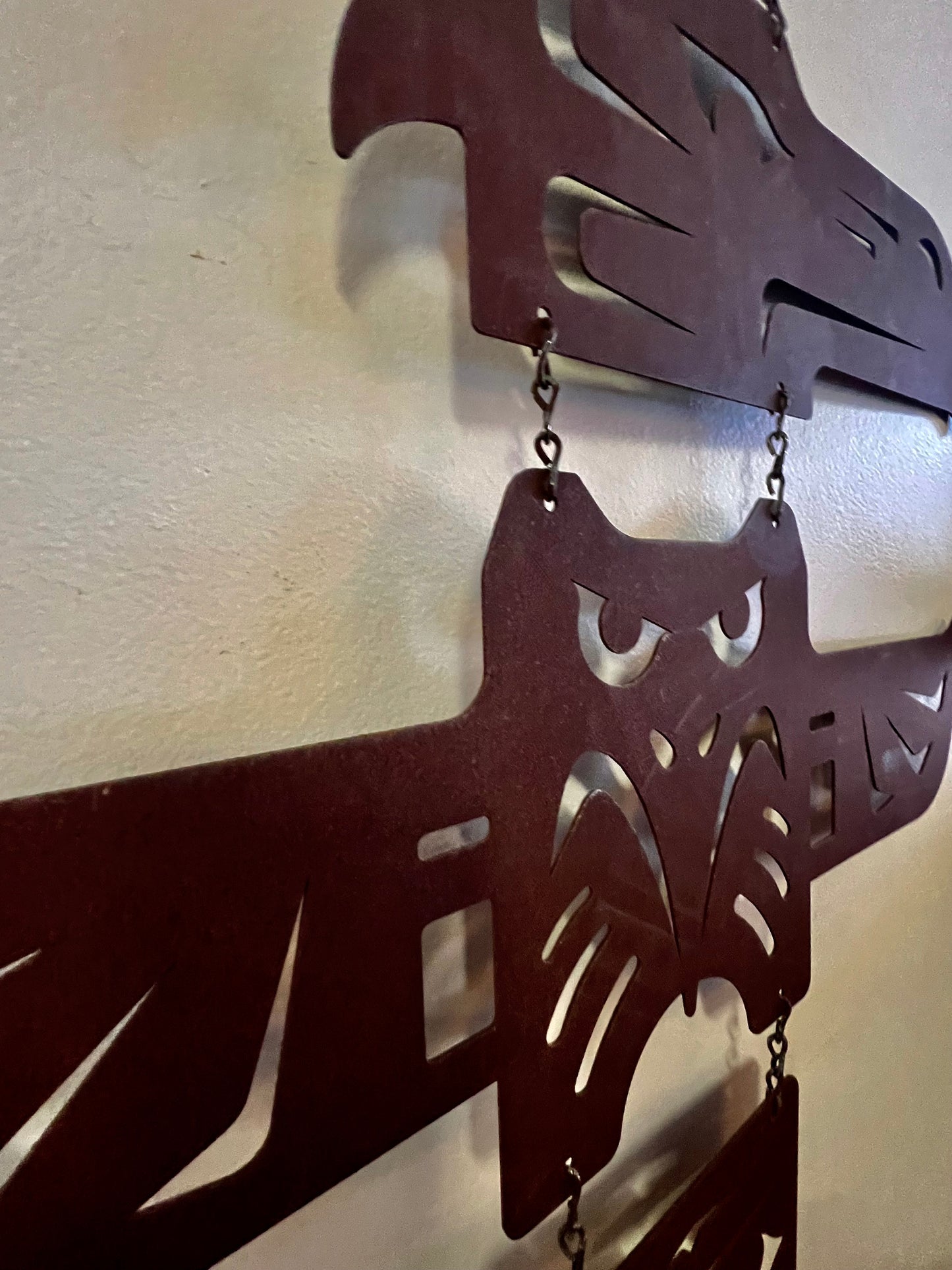 HANGING CUT METAL TOTEMIC ART