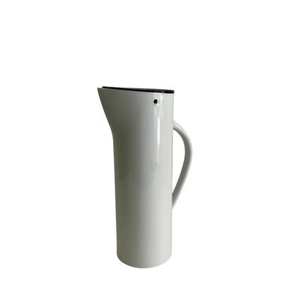 VINTAGE MADE in JAPAN WHITE/BLACK MINIMALIST LIDDED PITCHER JUG CARAFE