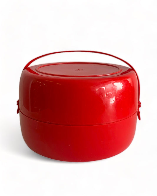 VIPO VINTAGE MODERNIST  RED PICNIC BOWL BASKET CADDY