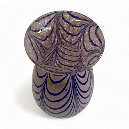 MAUVE & INDIGO  BLOWN GLASS STUDIO ART VASE