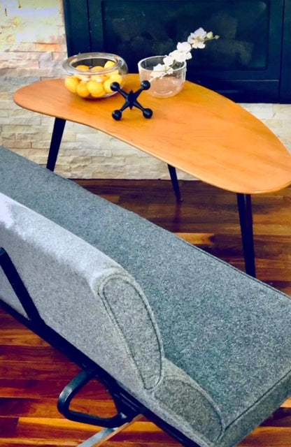 EAMES COMPACT SOFA PROFESSIONALLY REUPHOLSTERED in MAHARAM WOOL and well ICONIC