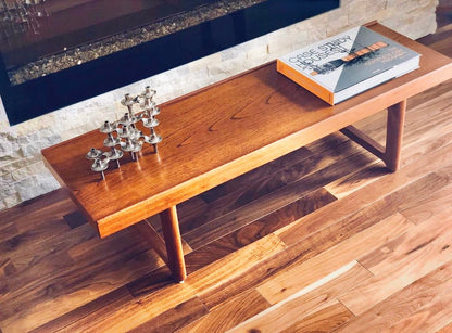 TORBJORN AFDAL for  BRUSKBO HEAVY TEAK 'KROBO' NORWEGIAN COFFEE TABLE /LOW BENCH