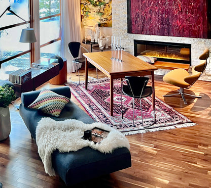 TUFTED CHAISE LOUNGE TUFTED SOFA DAYBED PROFESSIONALLY REUPHOLSTERED in MAHARAM WOOL