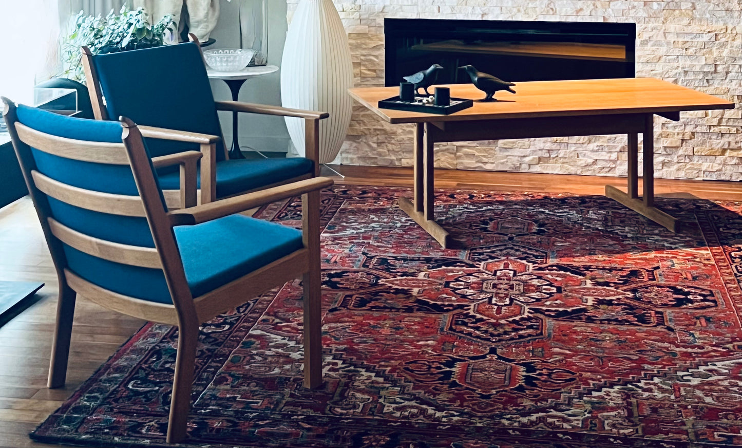 PAIR HANS J. WEGNER MODEL GE-284 for GETAMA OAK 'JUBILEE' ARMCHAIRS FRESH UPHOLSTERY OCCASIONAL or CAPTAINs
