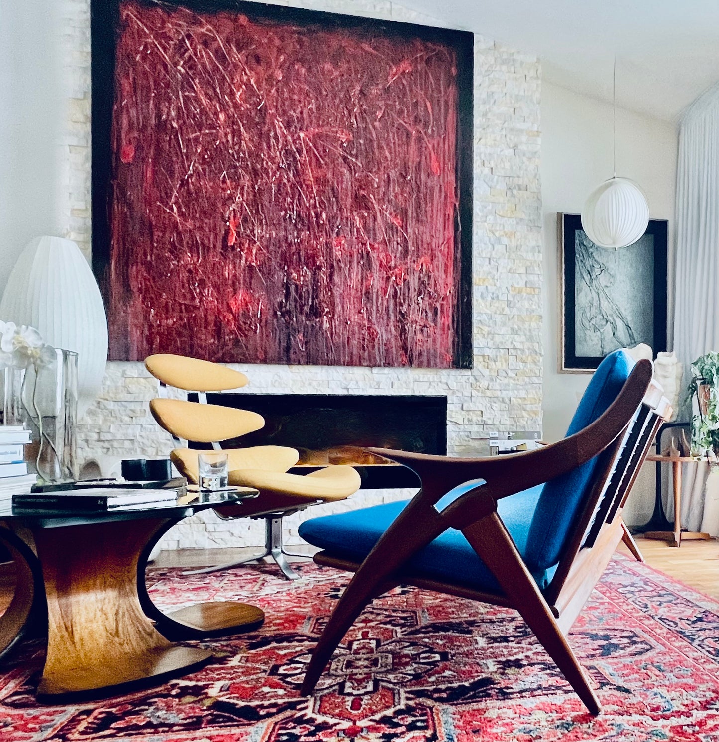 SCULPTURAL SOLID MAHOGANY 3 SEATER COUCH VINTAGE MID CENTURY MODERN SOFA DE STER  DUTCH MADE DESIGNED