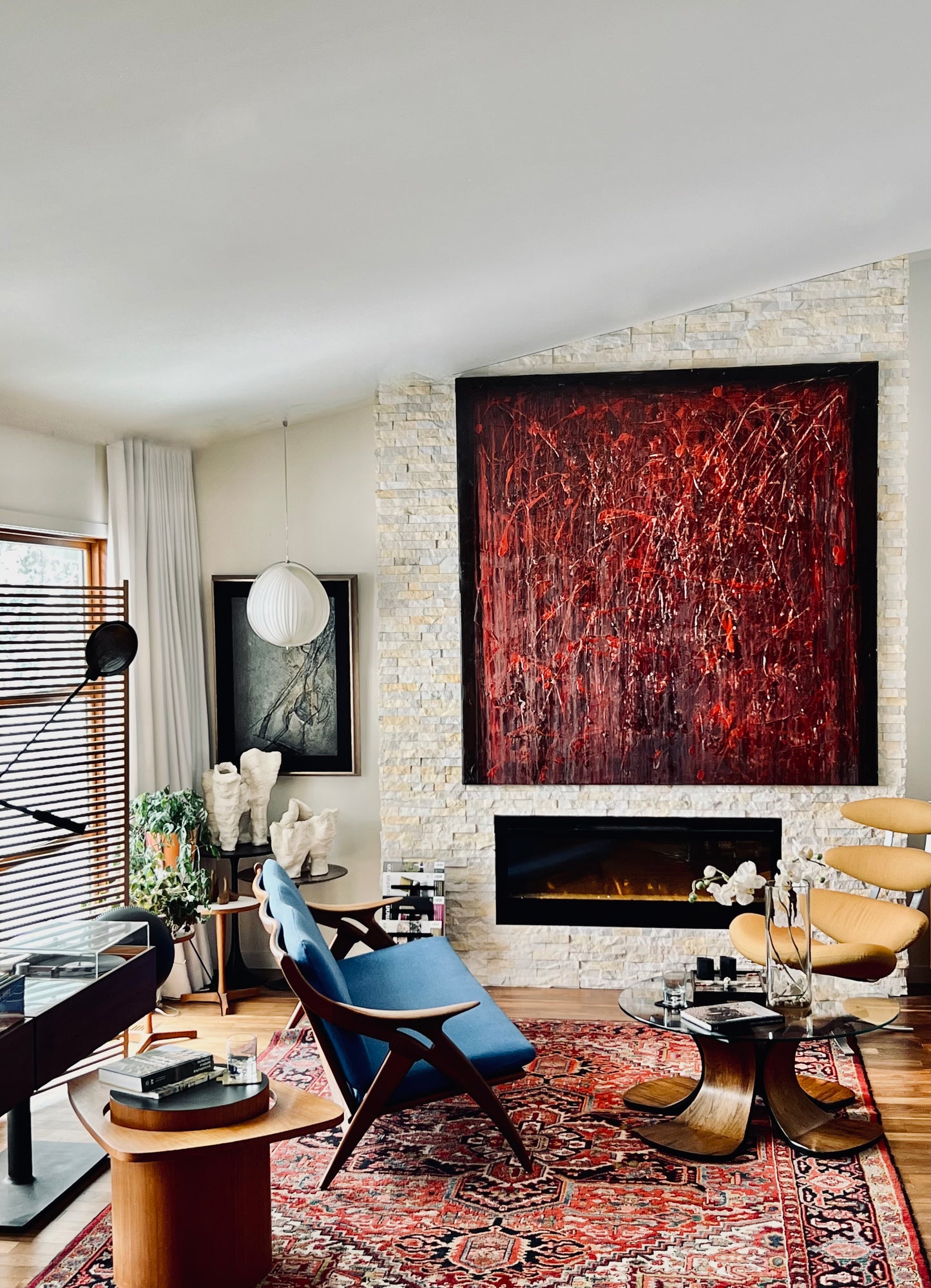 SCULPTURAL SOLID MAHOGANY 3 SEATER COUCH VINTAGE MID CENTURY MODERN SOFA DE STER  DUTCH MADE DESIGNED