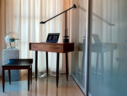 UNIQUE LIFT TOP w/ INTERIOR MIRROR  TEAK MID CENTURY MODERN DANISH DESK/ VANITY/ ENTRANCE/ ART TABLE