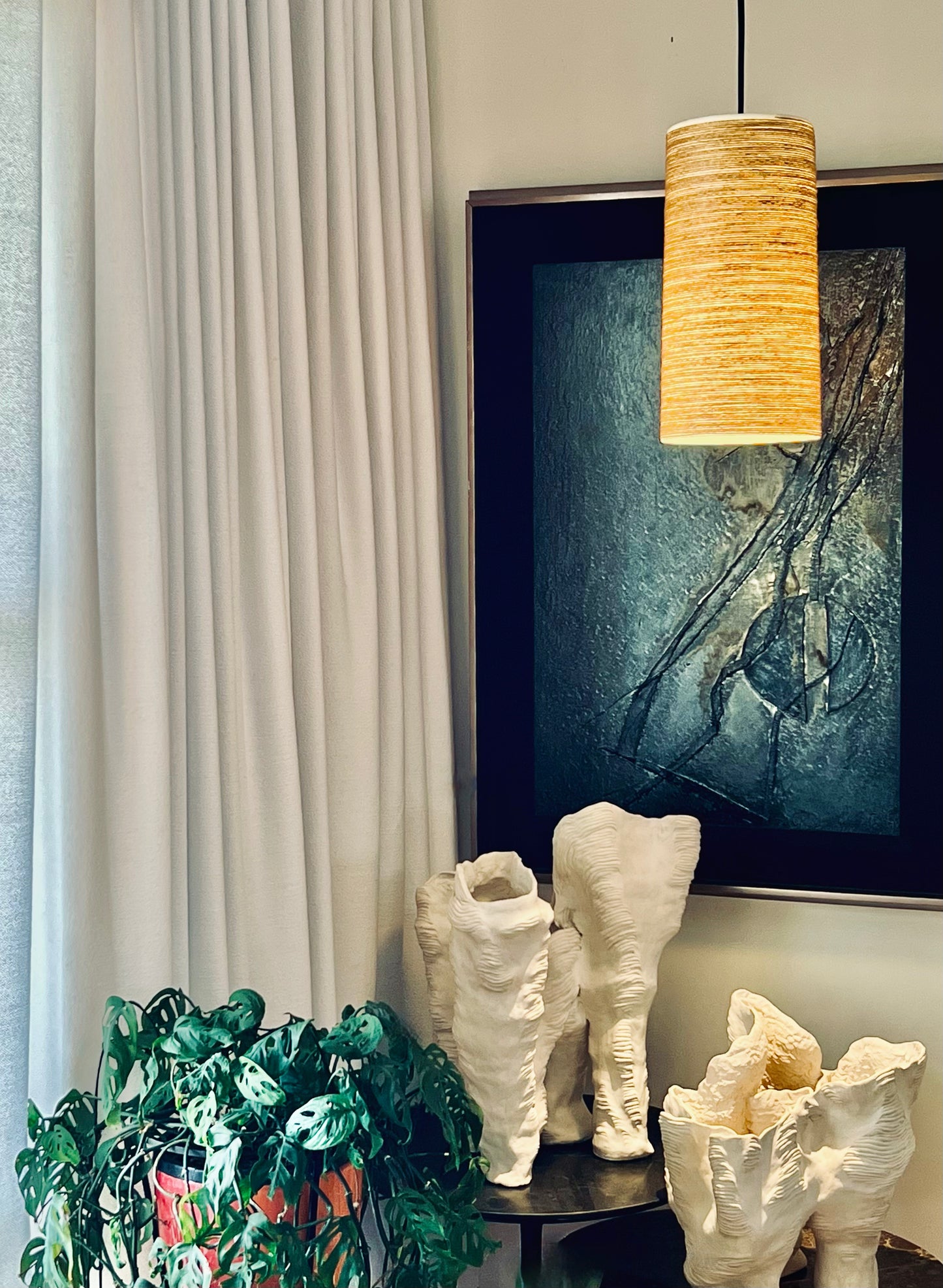 LOTTE & GUNNAR BOSTLUND PENDANT LAMP ORIGINAL FIBREGLAS SHADE