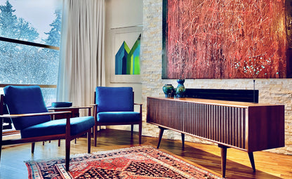RARE PAIR SOLID TEAK GRETE JALK FOR FRANCE AND SON MODEL 119 PROFESSIONALLY REUPHOLSTERED IN MAHARAM