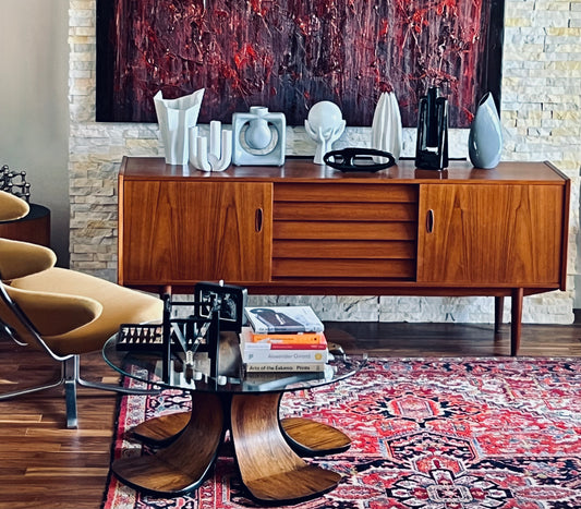 NILS JONSSON TEAK CREDENZA by TROEDS 1960s w/ OPTIONAL TOPPER SOLD SEPARATELY