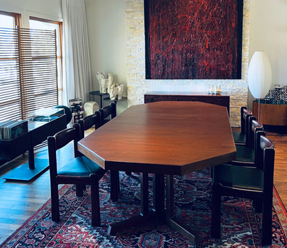 OCTAGONAL TEAK DINING TABLE WITH 2 EXTENSION LEAVES