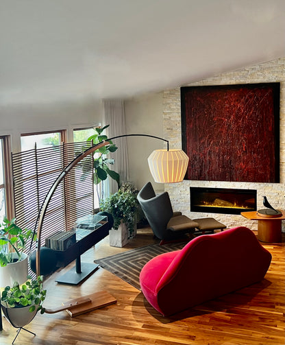 MASSIVE MID CENTURY GALAXI CANADA BENTWOOD TEAK EXTENDABLE ARC FLOOR LAMP w/ CONTEMPORARY SHADE NEW WIRING