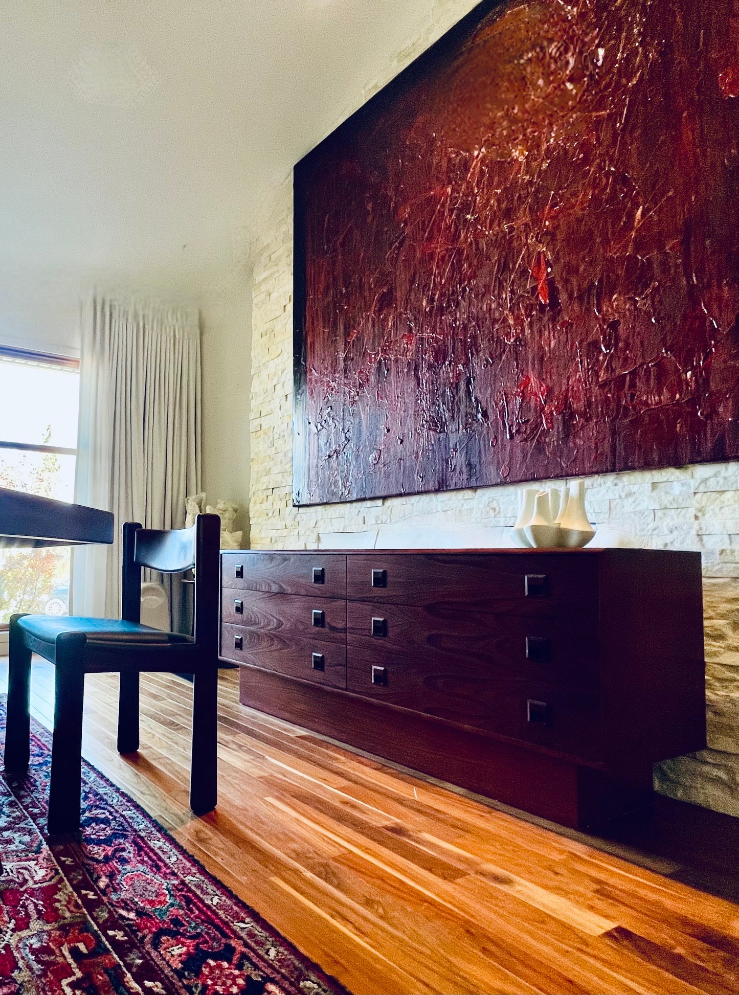 6 DRAWER DRESSER/ SERVER w/ PLINTH/CANTILEVER BASE