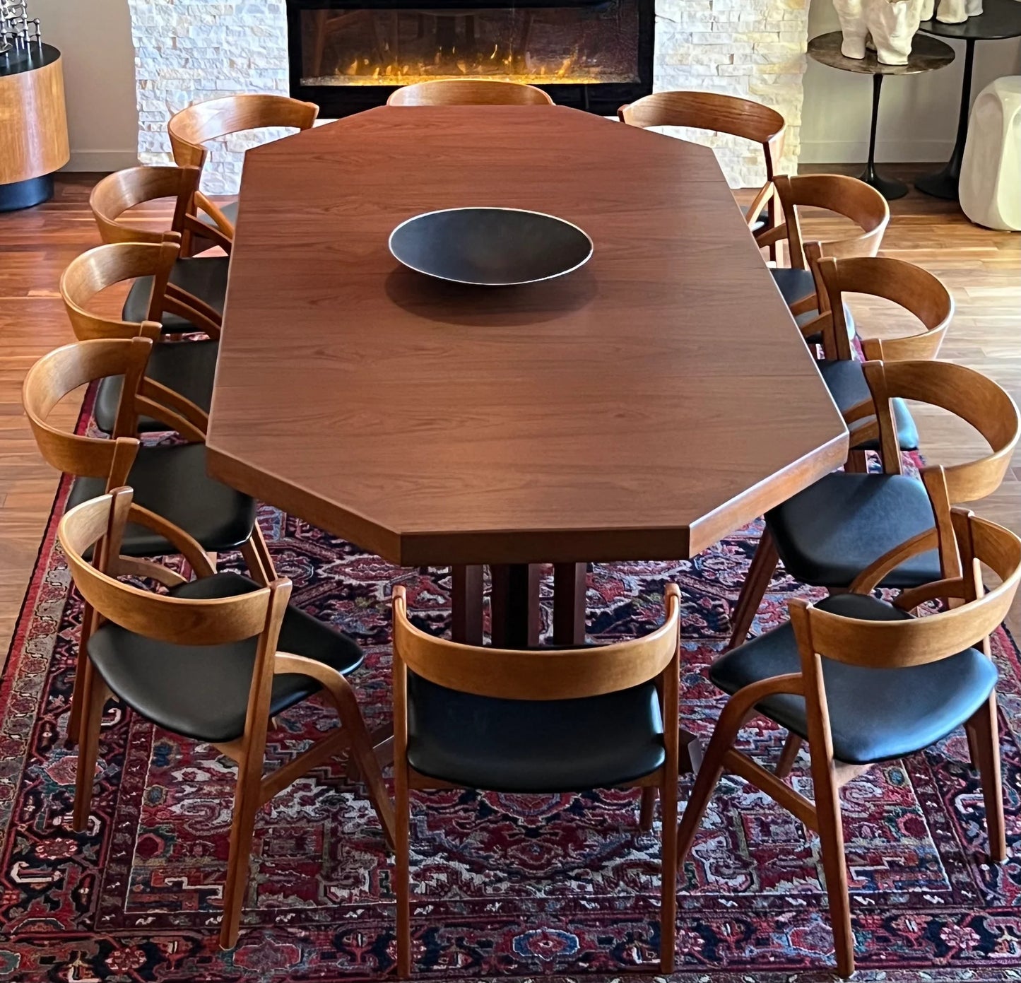 VERY RARE SOLID TEAK SET of 12 DINING CHAIRS by DYRLUND DENMARK PROFESSIONALLY REUPHOLSTERED