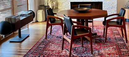 OCTAGONAL TEAK DINING TABLE WITH 2 EXTENSION LEAVES