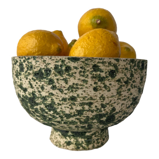 CERAMIC CLAY BOWL GREEN ATTRIBUTED LORE , BEESEL, THE NETHERLANDS