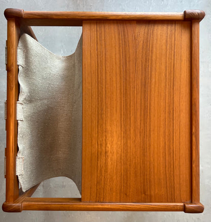 BRDR FURBO TEAK SIDE TABLE LINEN MAGAZINE | CRAFT OR RECORD SLING