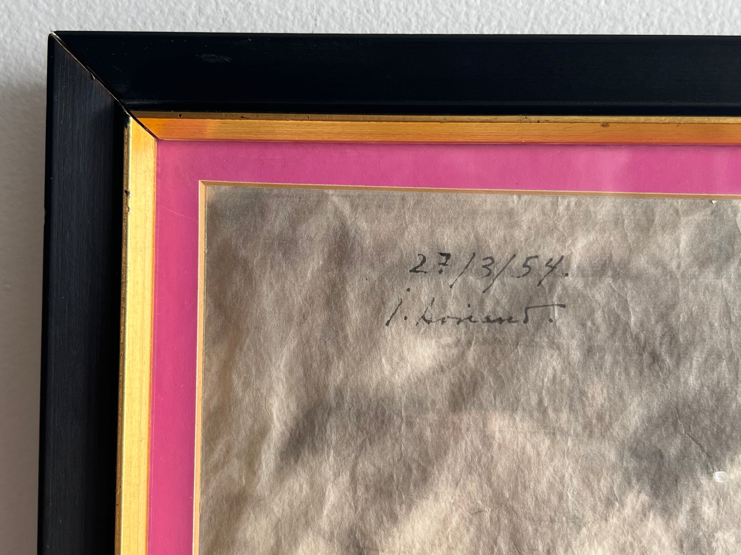 SIGNED & FRAMED 'UNTITLED-WOMAN IN GREY' INK ON PAPER