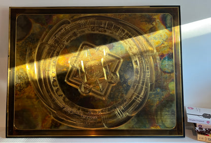 STATEMENT PIECE- UNIQUE ACID ETCHED & OXIDIZED METAL FRAMED MCM WALL ART by BERNHARD ROHNE VANCOUVER CANADA