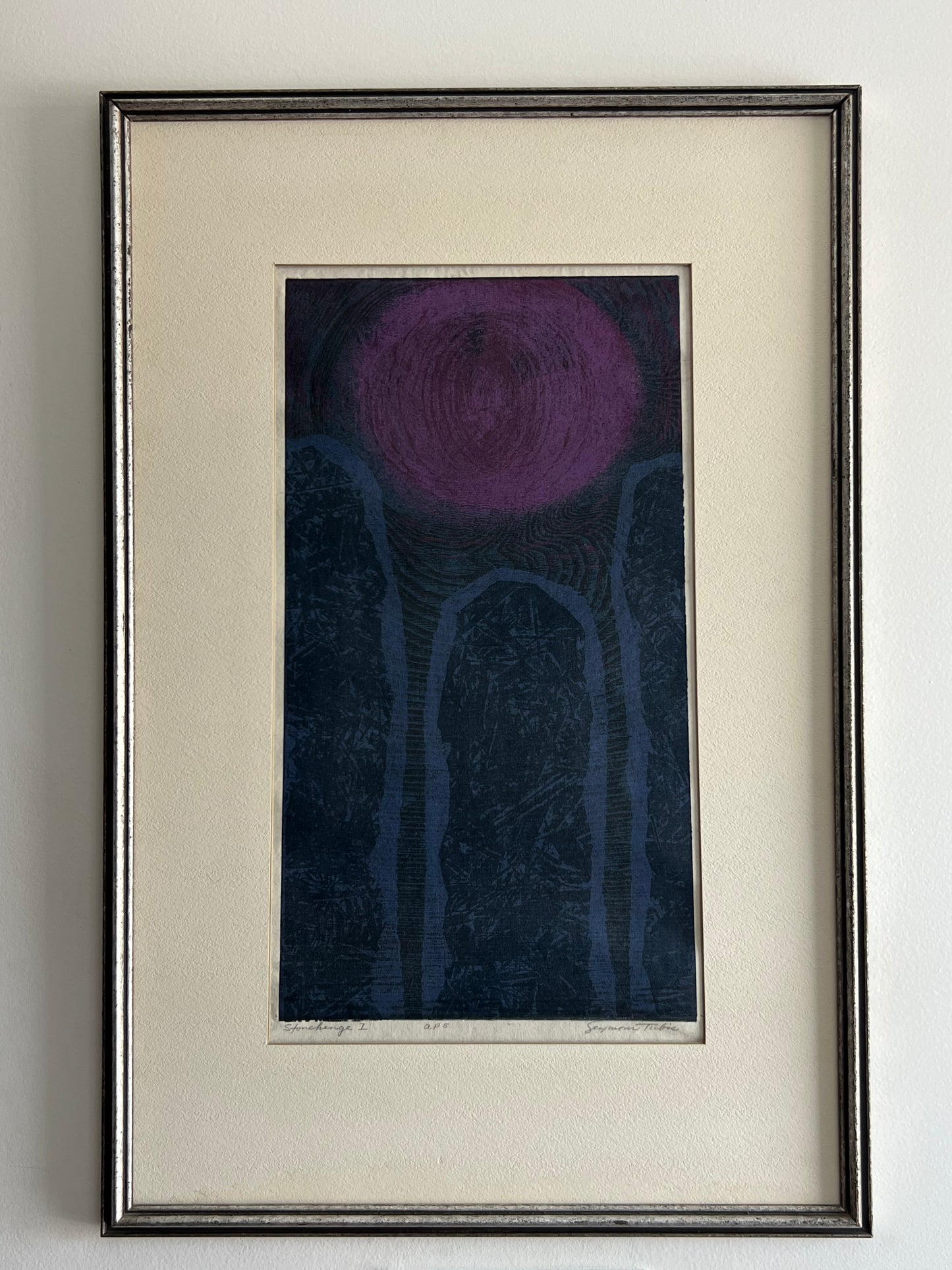 'STONEHENGE I'  ARTIST PROOF WOODBLOCK by SEYMOUR TUBIS 1960