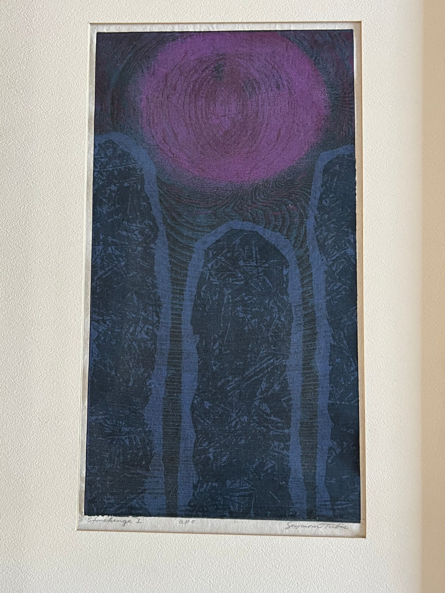'STONEHENGE I'  ARTIST PROOF WOODBLOCK by SEYMOUR TUBIS 1960