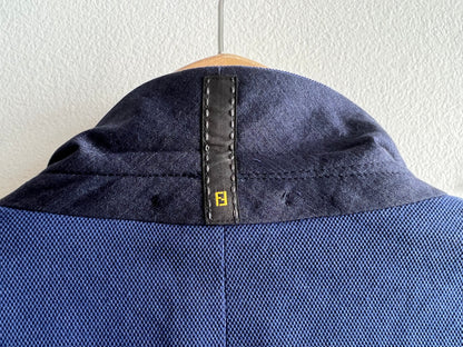 BLUE FENDI GIACCA PIQUET BLAZER JACKET w/ ORIGINAL TAGS & HANDSTITCHED DETAILS