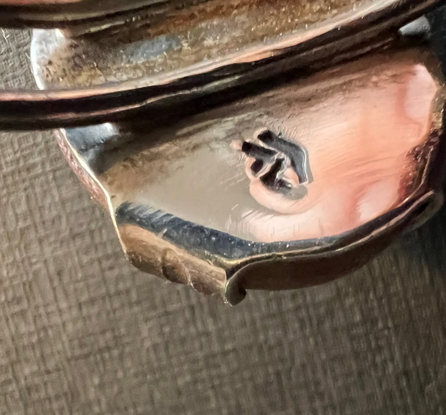 SCULPTURAL STERLING SILVER 925 MODERNIST CUFF BRACELET w/ STONE