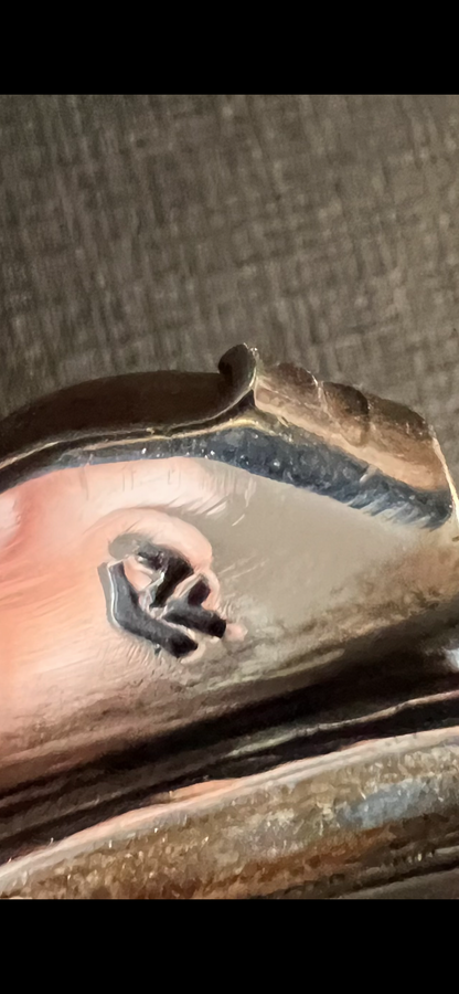 SCULPTURAL STERLING SILVER 925 MODERNIST CUFF BRACELET w/ STONE
