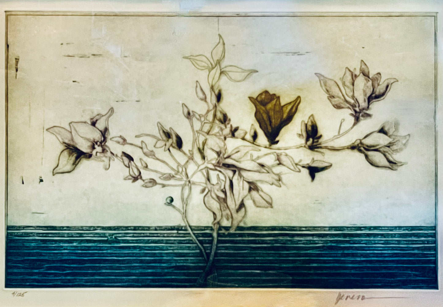 MIGUEL HERRERA GORGEOUS ETCHING AQUATINT BEAUTIFULLY PROFESSIONAL ARCHIVAL MATT & GLASS FRAMING IN SOLID CUSTOM TEAK