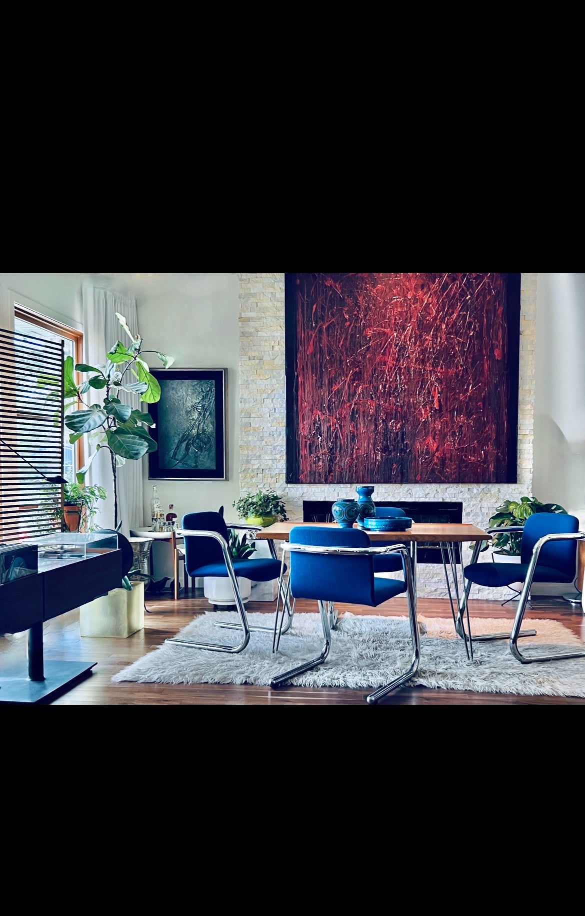 MCM CHROME CANTILEVER set of 4 DINING or ACCENT CHAIRS BY HUGH HAMILTON & PHILIP SALMON for KINETICS FURNITURE .