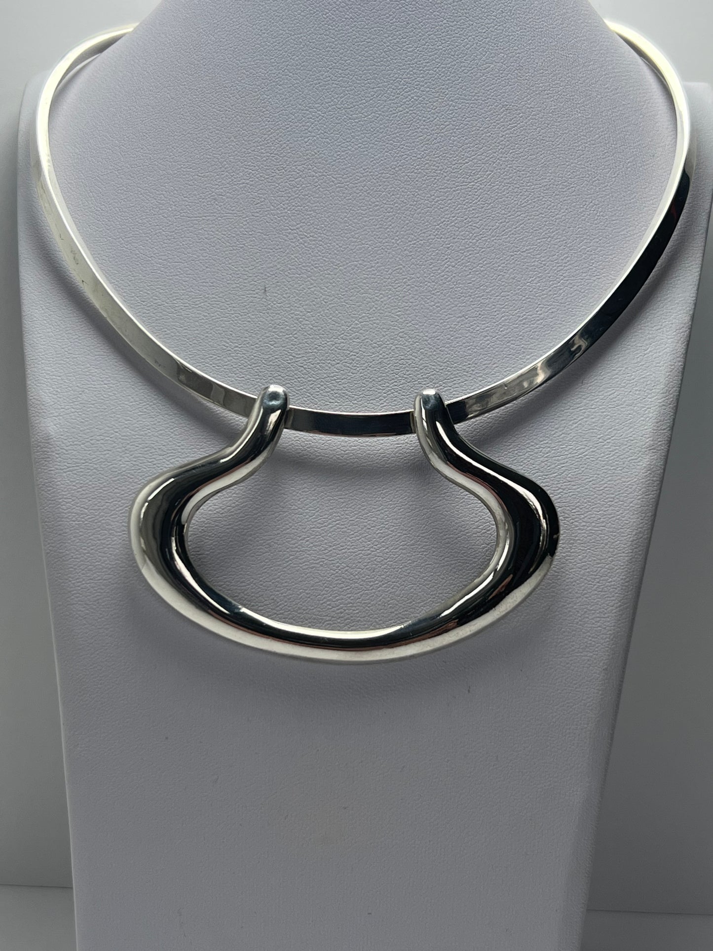 STERLING SILVER LARGE MODERNIST GRAPHIC MODULAR MULTI LOOK PENDANT