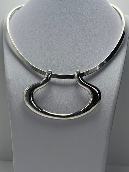 STERLING SILVER LARGE MODERNIST GRAPHIC MODULAR MULTI LOOK PENDANT