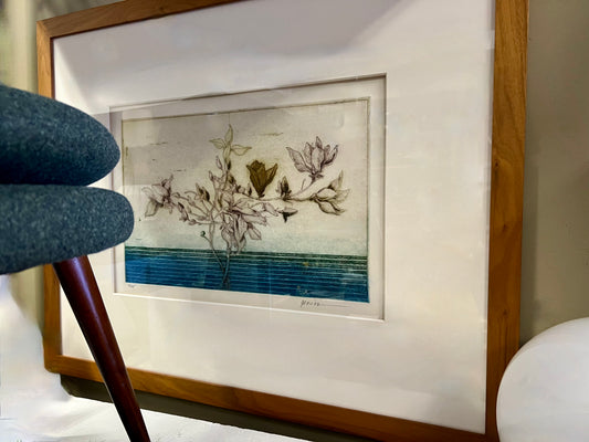 MIGUEL HERRERA GORGEOUS ETCHING AQUATINT BEAUTIFULLY PROFESSIONAL ARCHIVAL MATT & GLASS FRAMING IN SOLID CUSTOM TEAK