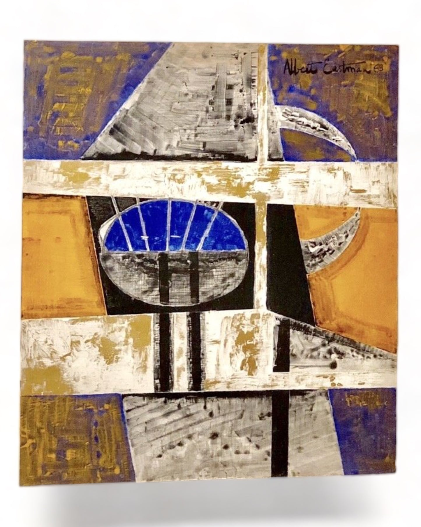 MID CENTURY SIGNED  & DATED ALBERT EASTMAN ABSTRACT PAINTING