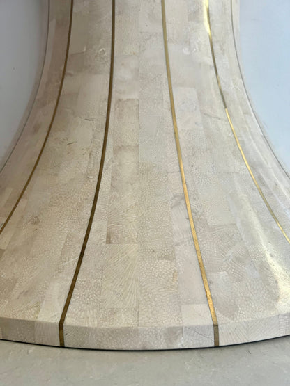 FUN CURVY CONSOLE TABLE ENTRYWAY WITH INLAID BRASS DETAILING
