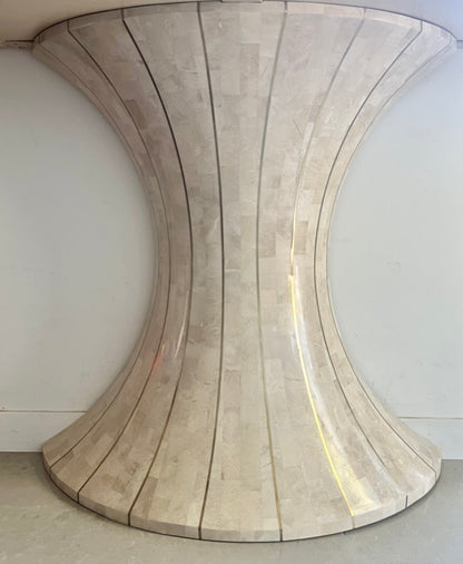 FUN CURVY CONSOLE TABLE ENTRYWAY WITH INLAID BRASS DETAILING