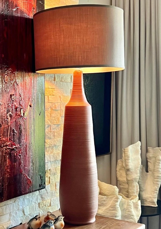TERRA COTTA MASSIVE MCM CANADIAN THEO & SUSAN HARLANDER FLOOR |TABLE |HEARTH LAMP