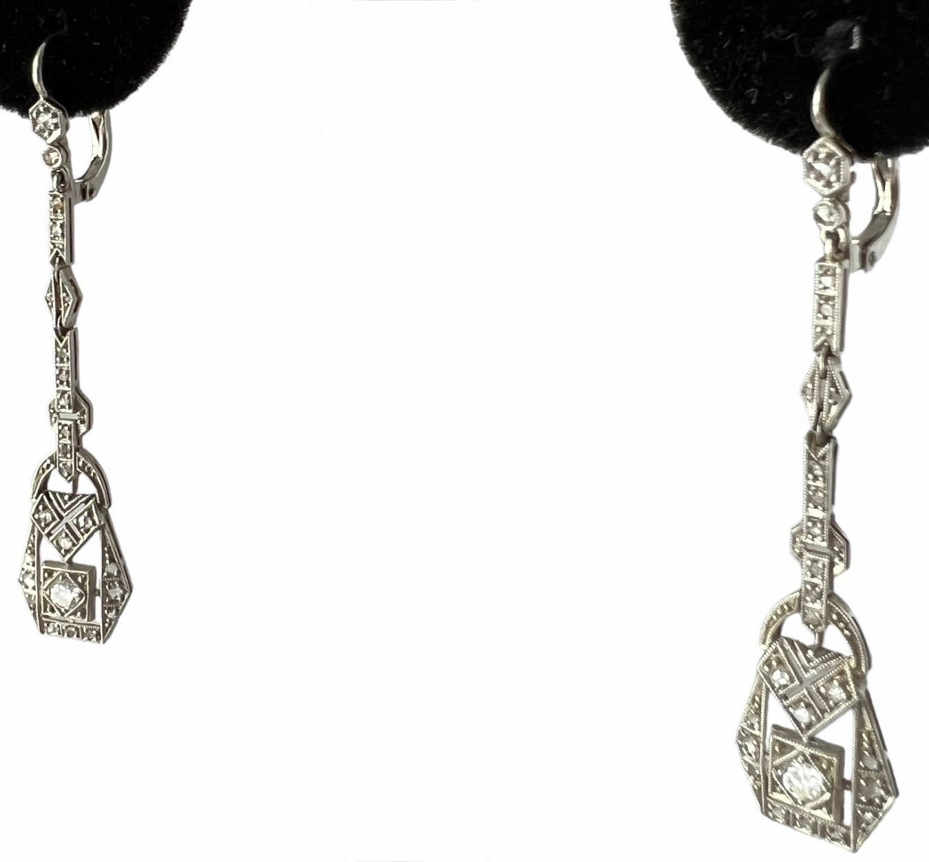 SUSPENDED WHILE SEEK UPDATED APPRAISAL on the PRECIOUS METALS/INQUIRE WITH INTEREST/ PLATINUM DIAMOND DANGLE EXQUISITE WEDDING SPECIAL OCCASION EARRINGS