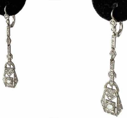 SUSPENDED WHILE SEEK UPDATED APPRAISAL on the PRECIOUS METALS/INQUIRE WITH INTEREST/ PLATINUM DIAMOND DANGLE EXQUISITE WEDDING SPECIAL OCCASION EARRINGS