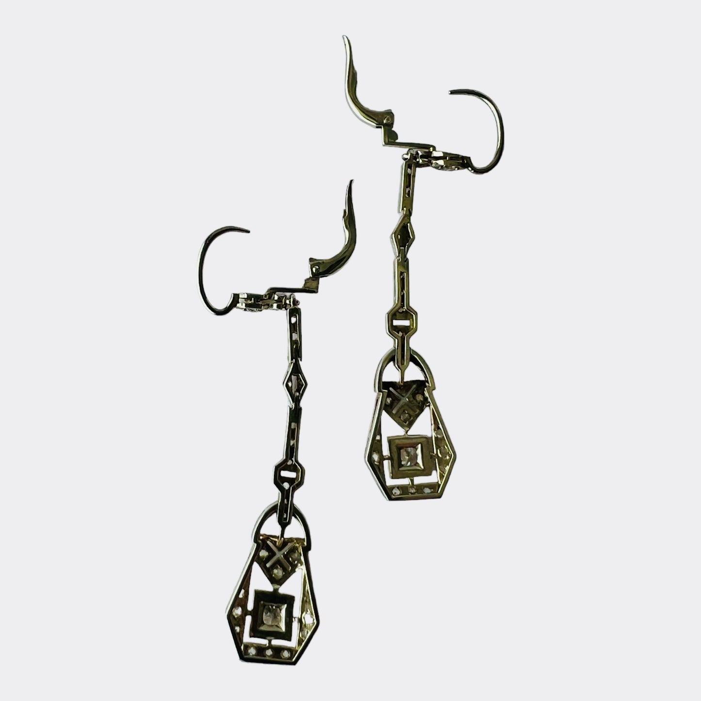 SUSPENDED WHILE SEEK UPDATED APPRAISAL on the PRECIOUS METALS/INQUIRE WITH INTEREST/ PLATINUM DIAMOND DANGLE EXQUISITE WEDDING SPECIAL OCCASION EARRINGS
