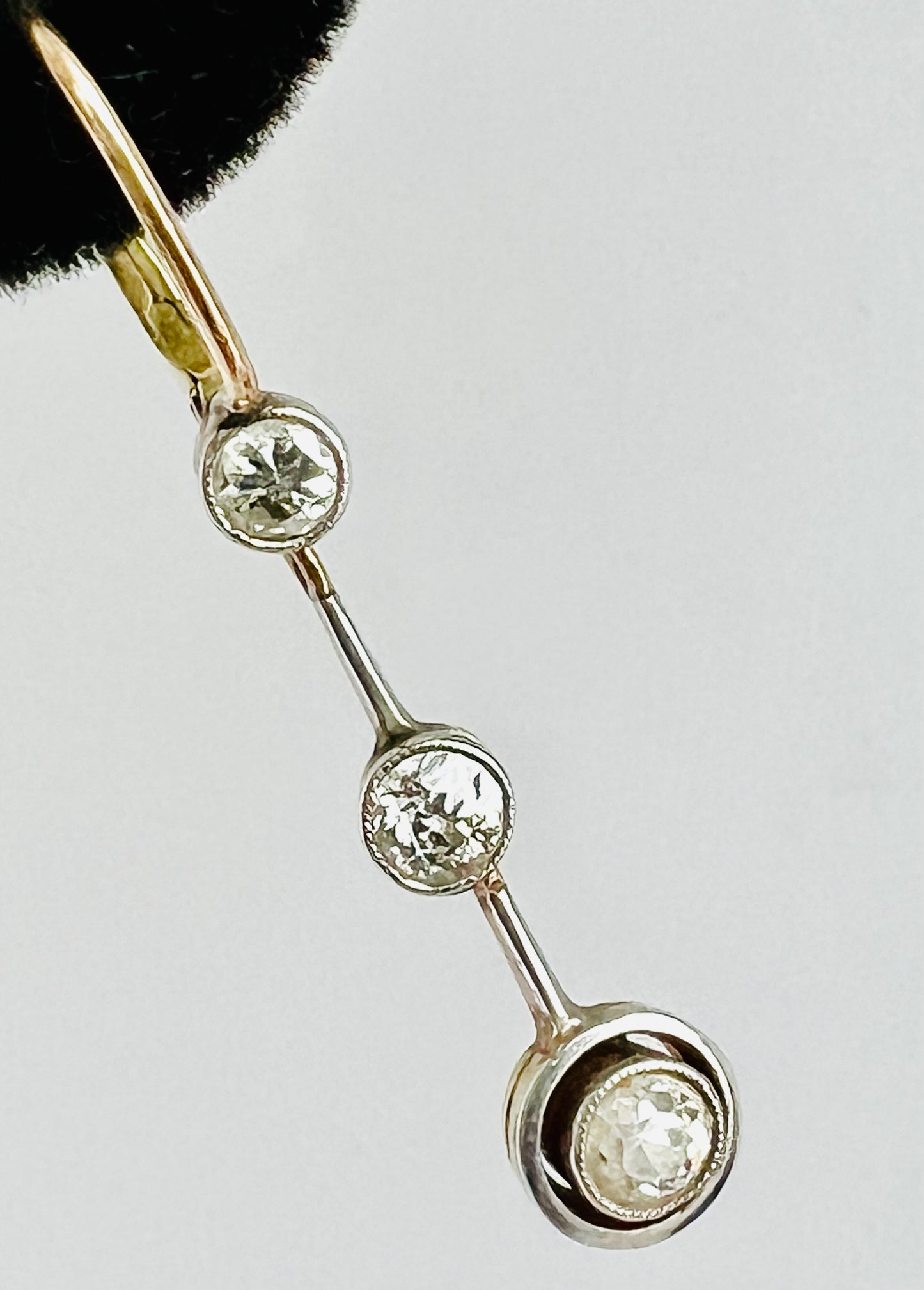 ESTATE 14CT GOLD & DIAMOND EARRINGS w/EURO BACKS SOLD w/ APPRAISAL