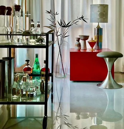 POSTMODERN RED ROLLING CUBE COFFEE/ SIDE/ CORNER TABLE