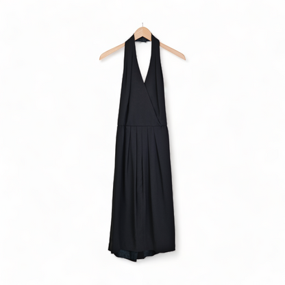 NEW OLD STOCK VINTAGE/ 1980s/90s/2000s BLACK HALTER DRESS NEW WITH TAGS