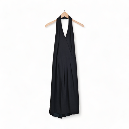 NEW OLD STOCK VINTAGE/ 1980s/90s/2000s BLACK HALTER DRESS NEW WITH TAGS